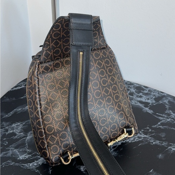 Calvin Klein Bag Millie Logo Sling CK Backpack PU Leather AUTHENTIC - Picture 8 of 16